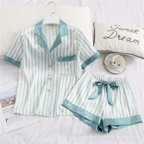 striped pajama night wear sets